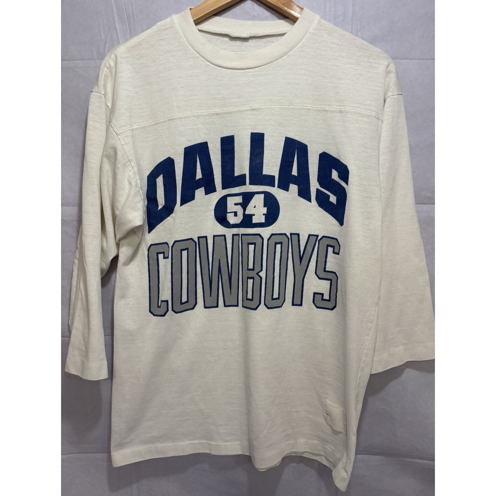 Dallas Cowboys Jersey Shirt Champion Knitwear NFL Faded USA Men's Medium Vintage